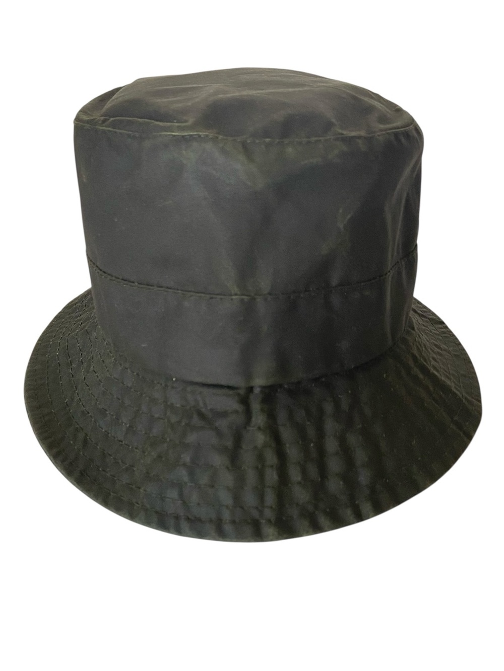 Vintage Barbour Waxed Cotton Bucket Hat Dk Olive Sz M Unisex